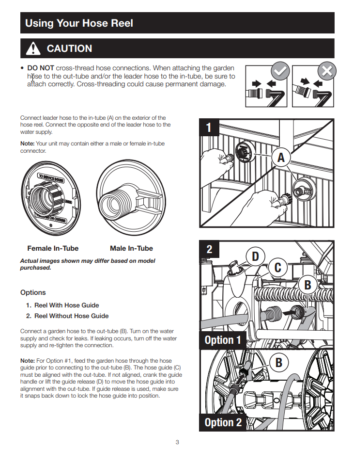 Universal Hose Reel Assembly Manual English Suncast 